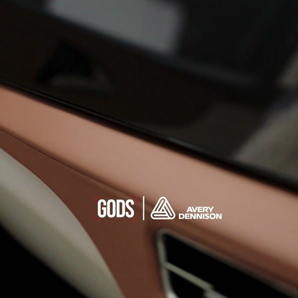 Cognac leather interior detail.