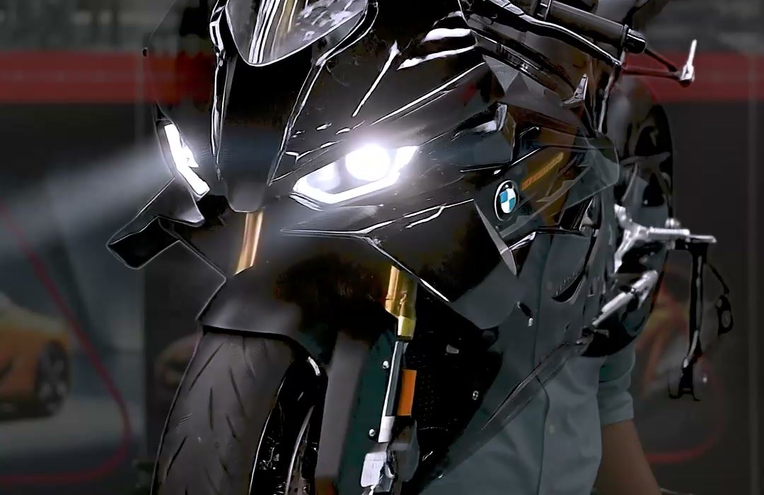 BMW S 1000 RR front end in the studio.